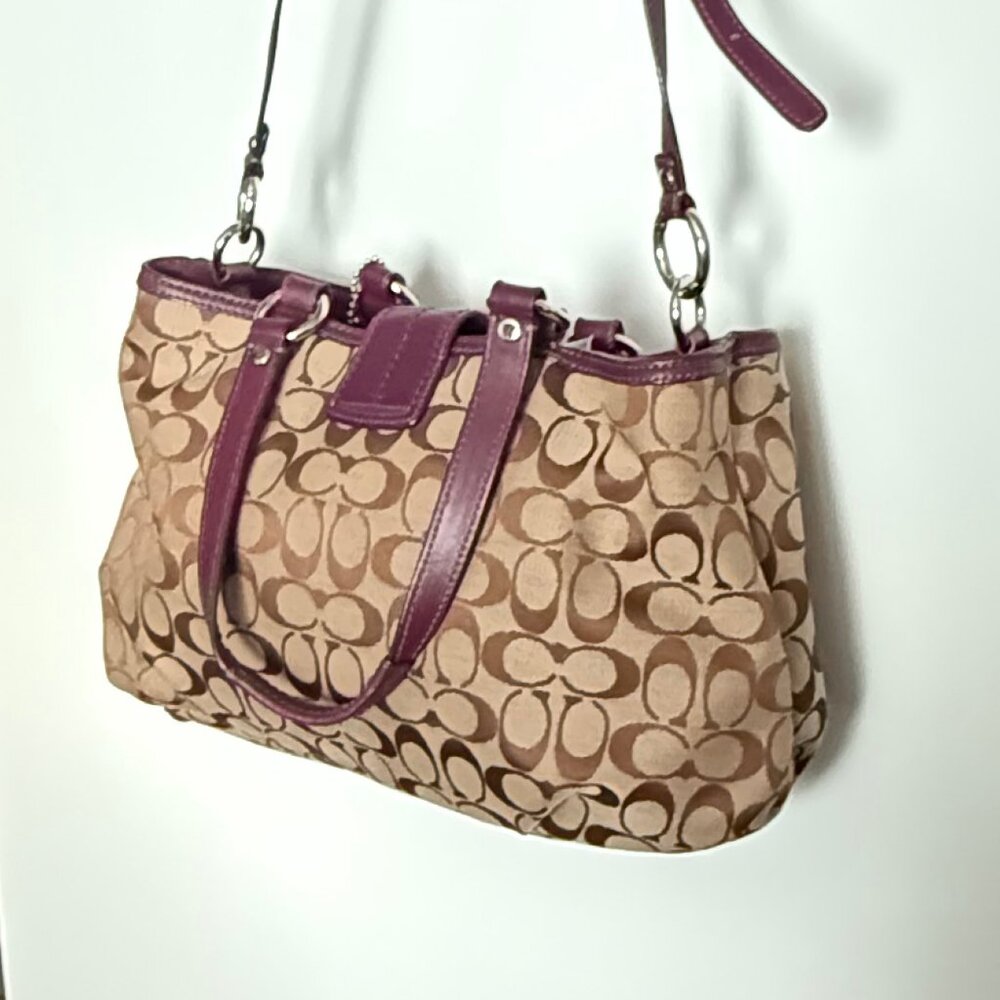 Coach Coach Canvas Leather Signature Tote Bag F17402 Canvas Tote Bag F17402 - Picture 3 of 4